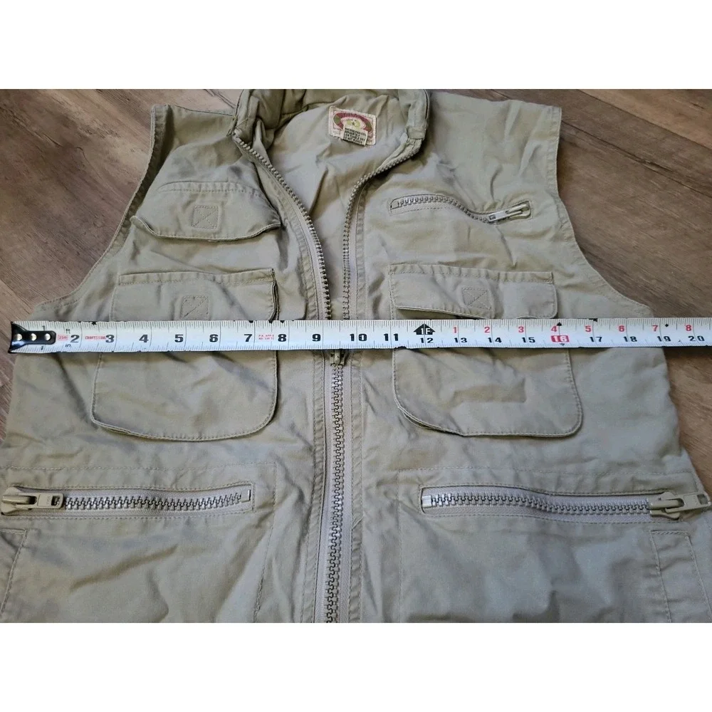 Vintage Banana Republic Vest Mens Large Beige Canvas Utility Pockets Outdoor XS